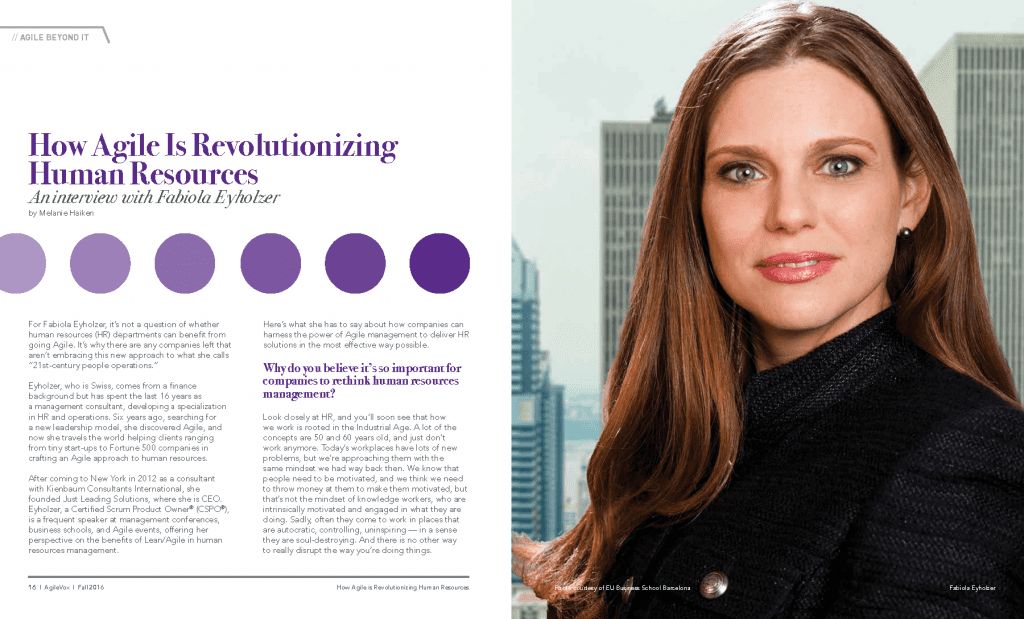 Agile VOX Magazine Interview with Fabiola Eyholzer on Agile HR