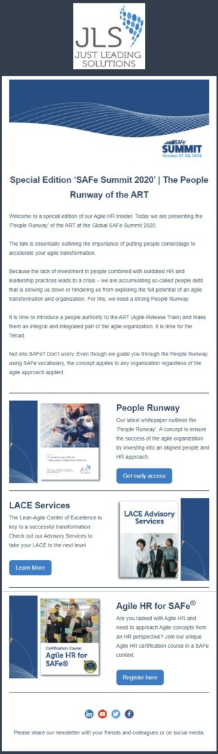 JLS Agile HR Insider - SAFe Summit 2020